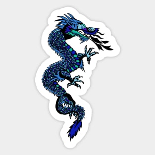 Blue Chinese dragon design Sticker